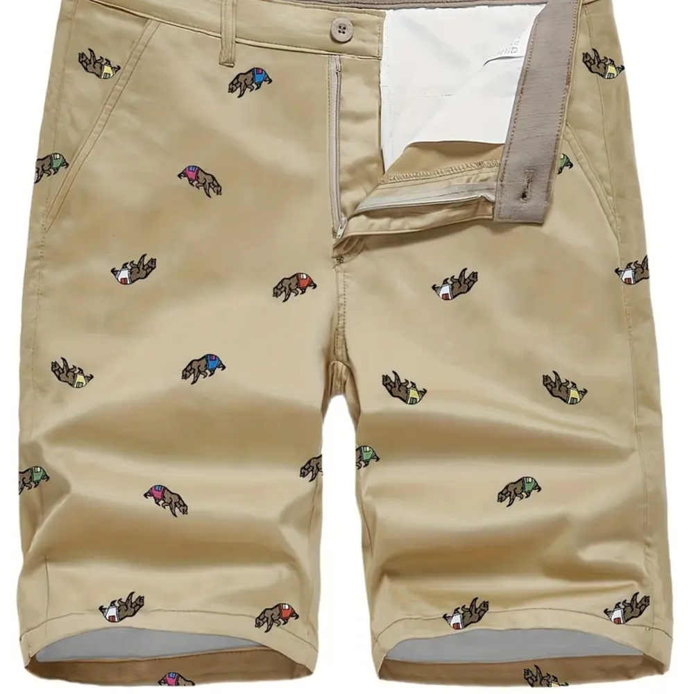 New - Mens Bear Printed Shorts